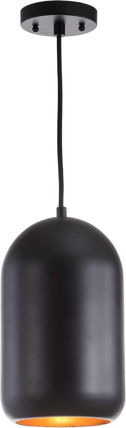 SAFAVIEH PND4040A Lighting Collection Carisir Chic Minimalist 86-inch Black Pendant, 14" H