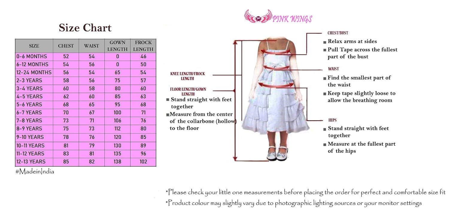 PINK WINGS Girls Maxi A-Line Dress offers donot miss