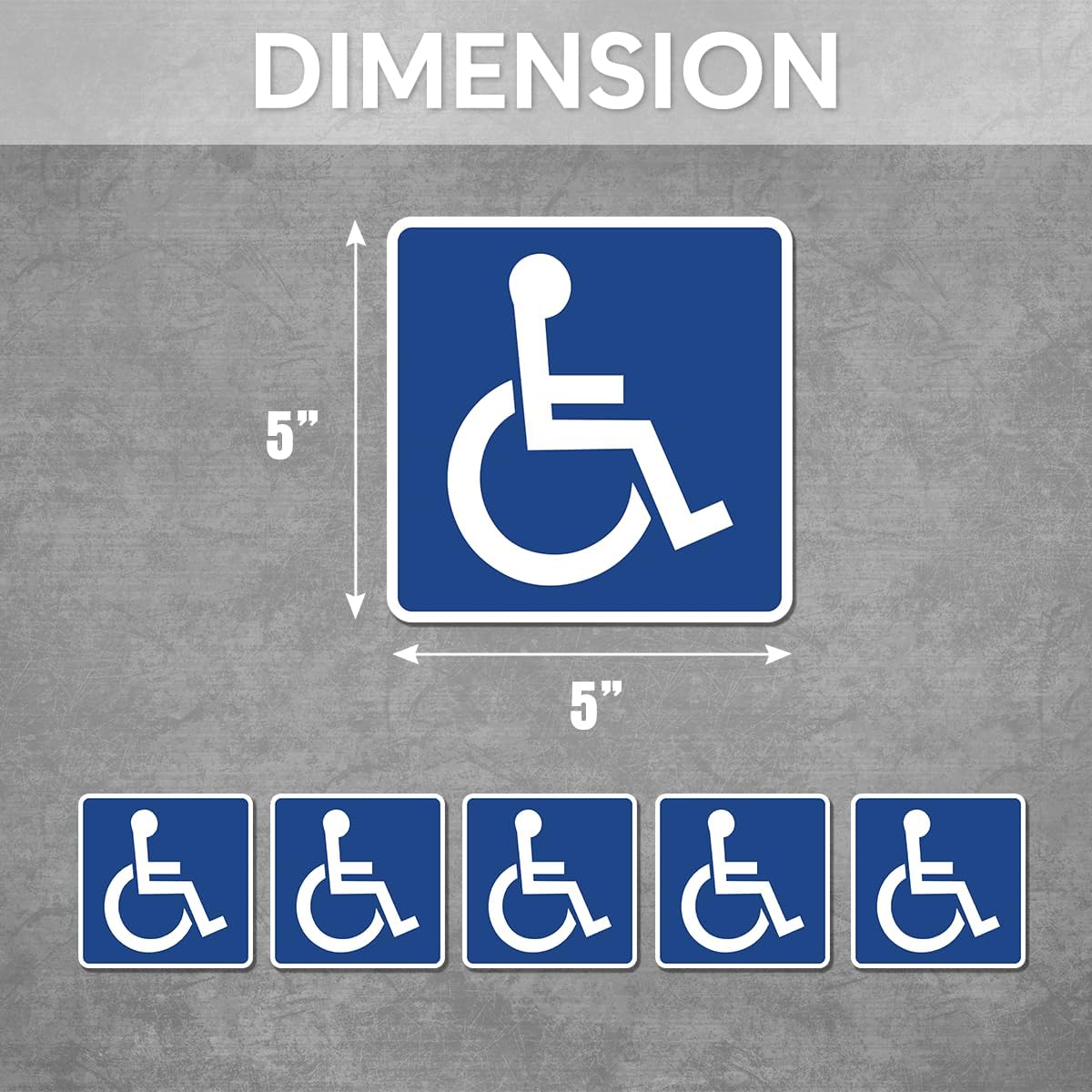 Pack 6 Pcs Handicap Sign Stickers for Handicapped Disable Wheelchair Signs Window Indoor Stairs Outdoor Removable Bumper Stickers Waterproof Vinyl Decals Public Home Accessories