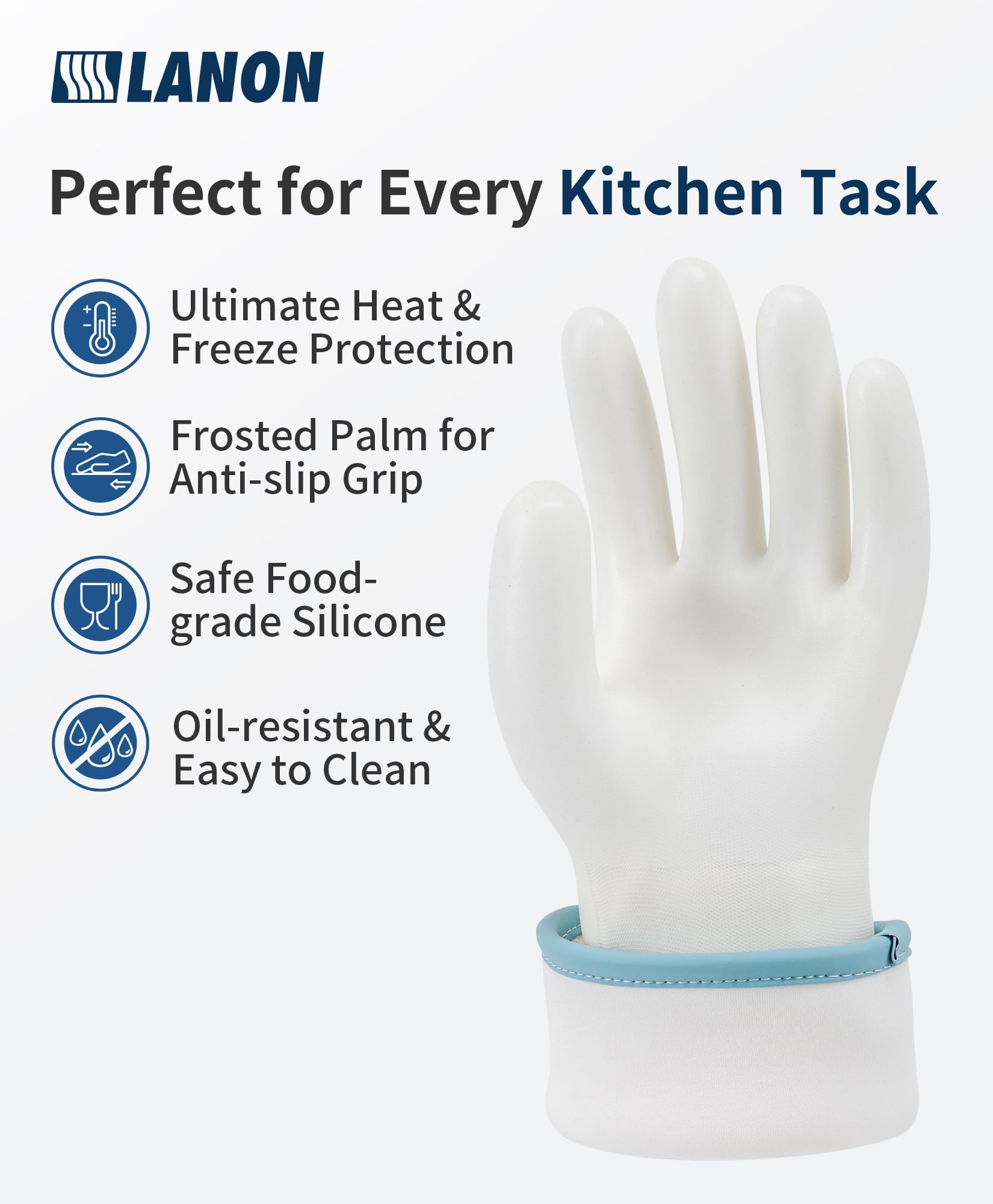 LANON Guantes de silicona líquida resistentes al calor, XL