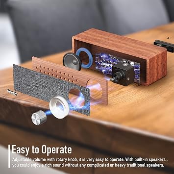 Smalody Wood Retro Bluetooth Speaker, Portable Mini Wireless Sound Box | Vintage wooden design, portable mini wireless speaker, ideal for home decor, cafes and bedroom