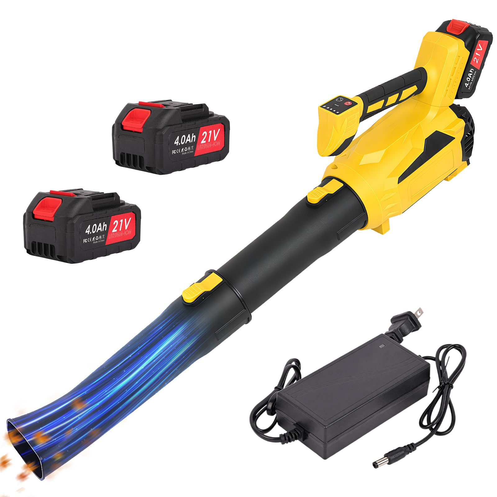 Soffiatore a Batteria 21V,con 2×4.0Ah Batterie