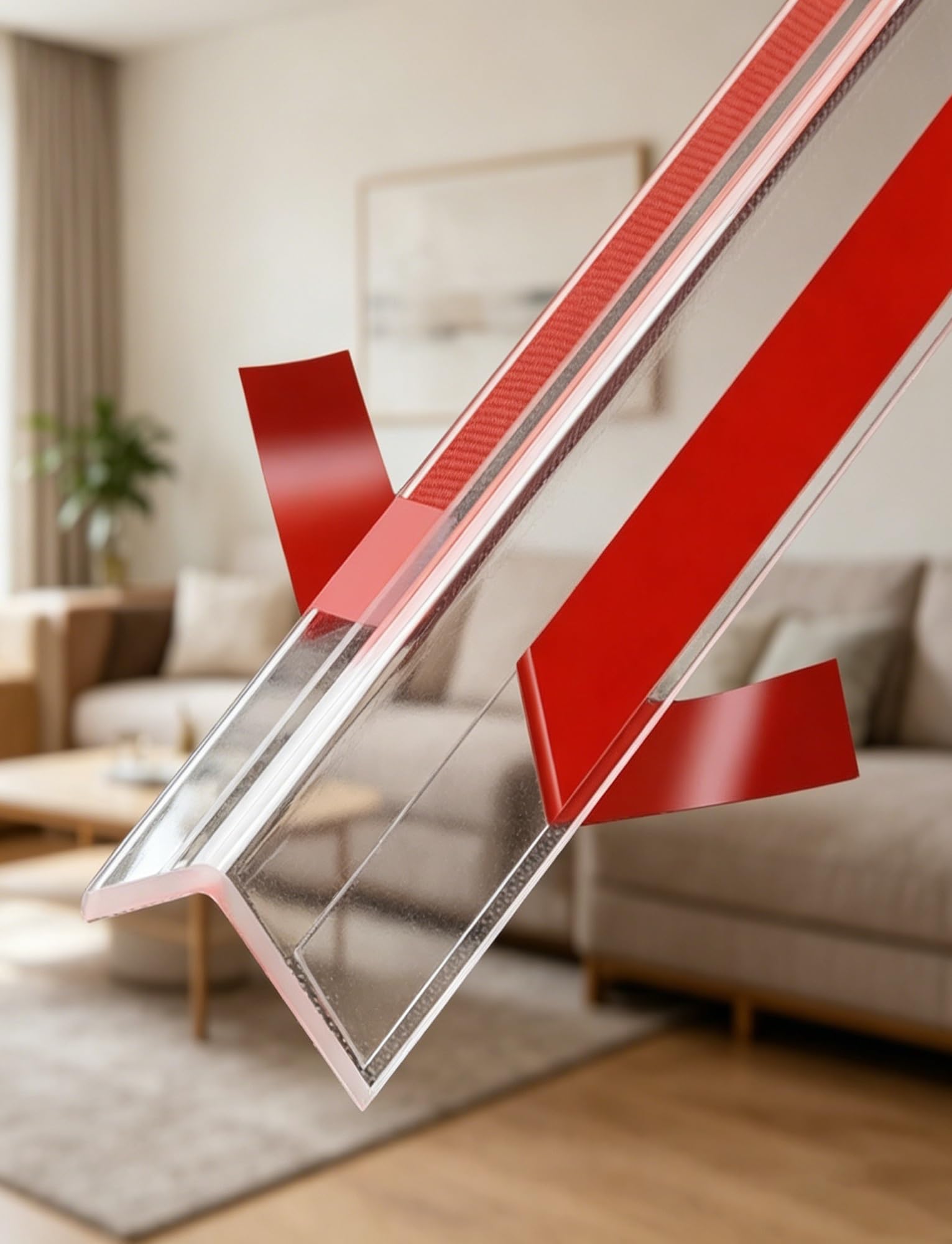 L-förmige Eckenschutzleisten, Selbstklebender, transparenter Eckenschutz for Wandschränke, Kantenschutz in verschiedenen Größen(3x270cm)