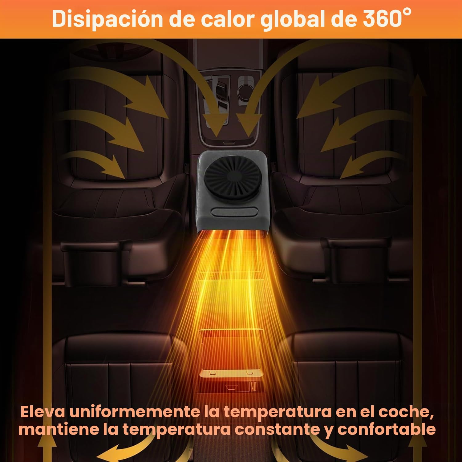 Calentador para Coche, Ventilador de calefacción y refrigeración rápida 2 en 1, desempañador de Parabrisas con Enchufe para Encendedor de Cigarrillos, Calentador portátil para Coche de 200W