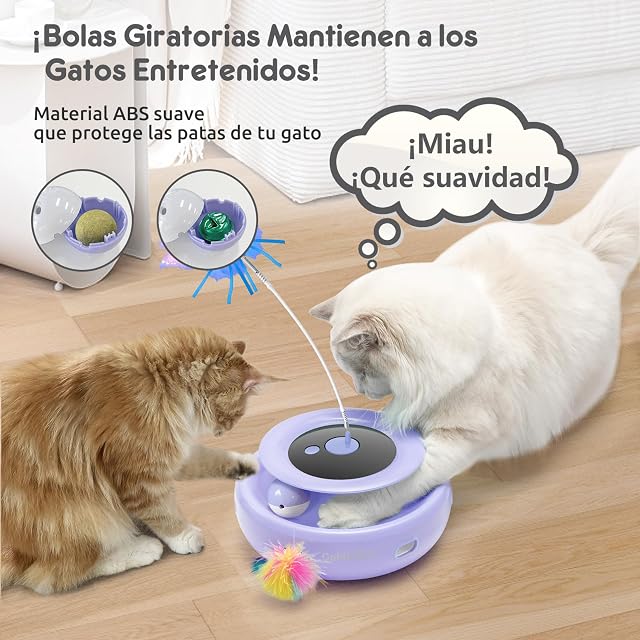Foto 3 de 6 de GoldenSun Juguetes para Gatos Recargables, Juguetes Interactivos para Gatos de Interior 3 en 1