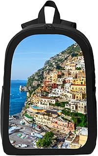 Scenic view Positano sunny day Coast Campania Italy Backpack for Women Men Travel Laptop College Bookbag