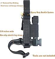 Vista 2 de Funda para pierna con spray de pimienta MK9 y soporte para linterna, funda ajustable para muslo con soporte para botella de agua y spray de pimienta