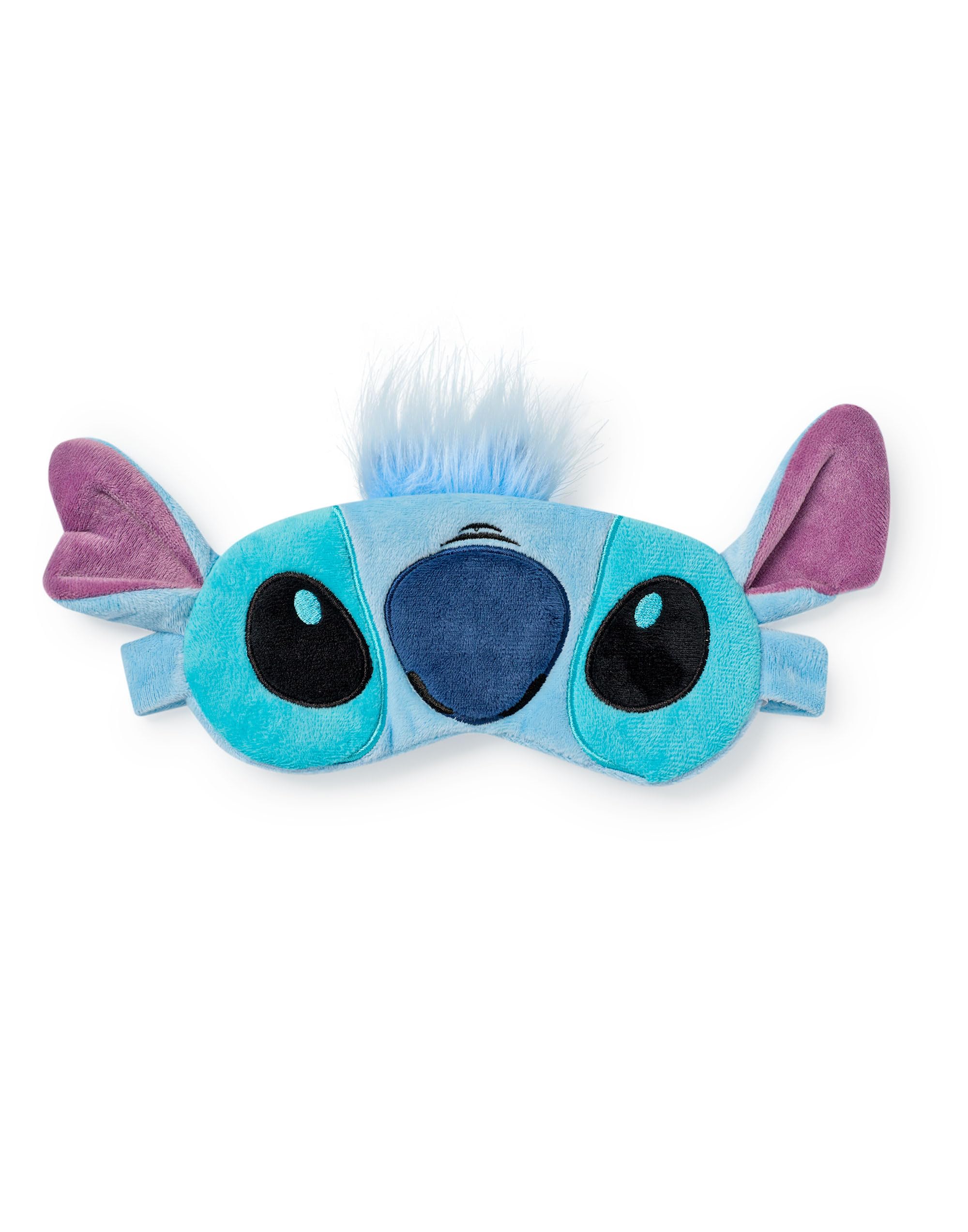 Disney Set Cuscino da Viaggio e Mascherina Lilo & Stitch | Cuscino per il Collo Peloso Blu e Mascherina per Dormire per Donne e Ragazze | Set da Viaggio Coordinato con Orecchie 3D per Adulti