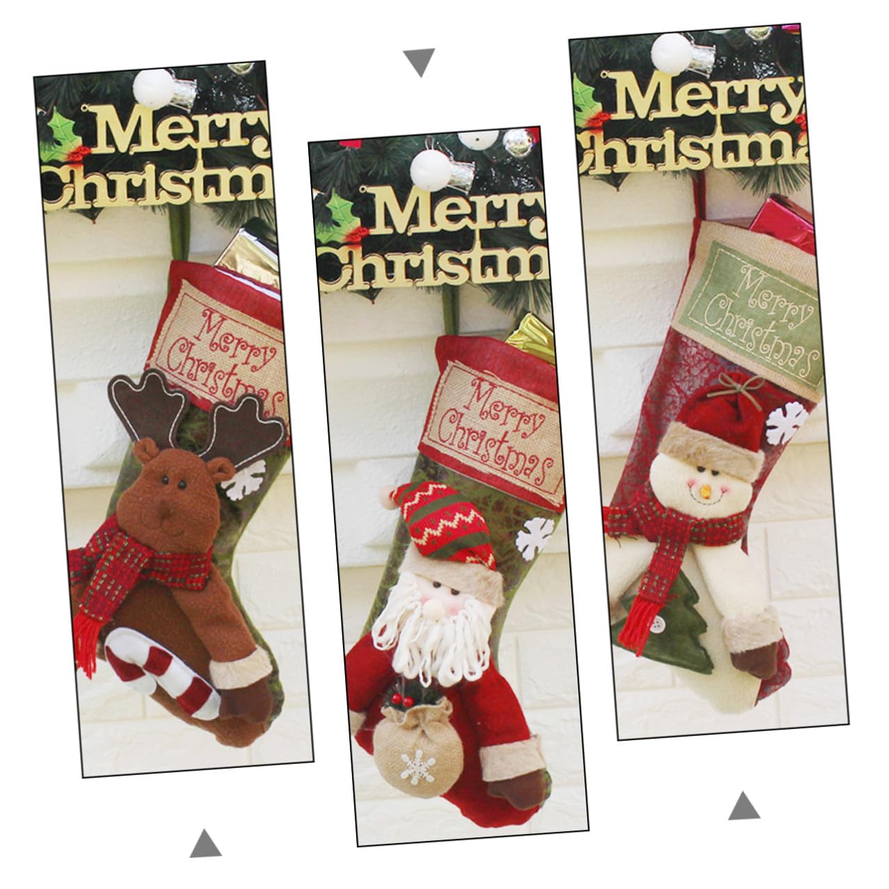 BESPORTBLE 3pezzi Calza di Natale Appesa Calzini Regalo di Natale Goccia Personalizzate