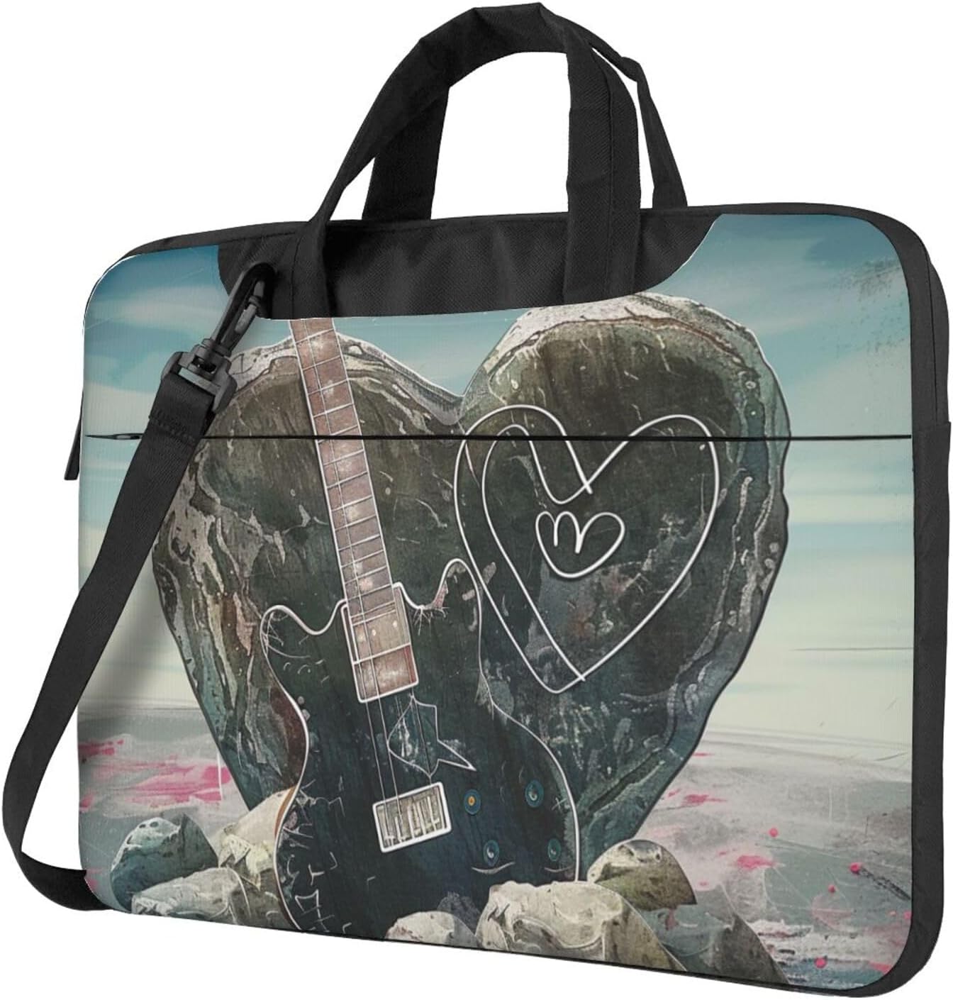 Love Rock Printed Laptop Tote Bag Laptop Tote Bag Travel Bag Business Computer Bag Work Bag for Men Women, black, 14 inch