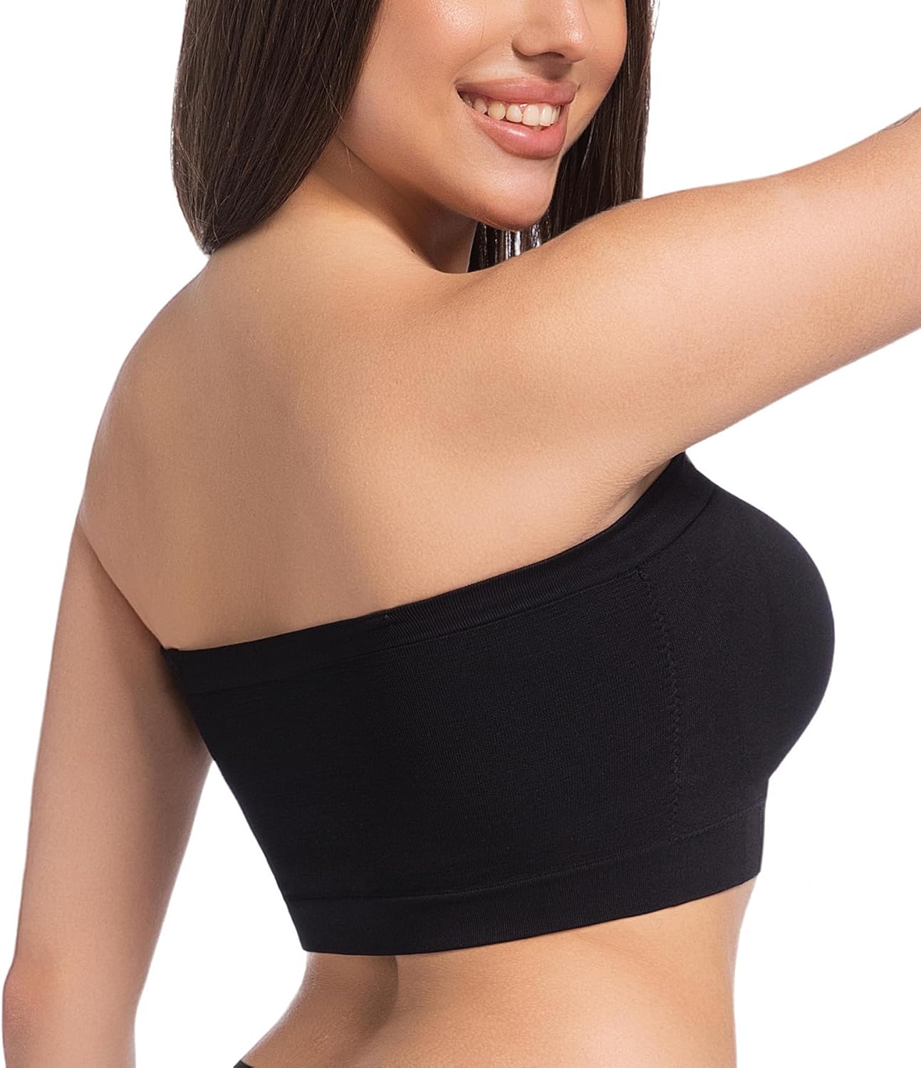 Women's Strapless Bra Non-Slip Silicone Bandeau Wireless Tube Bras Plus Size Lingerie with Two Shoulder Straps - Image 7