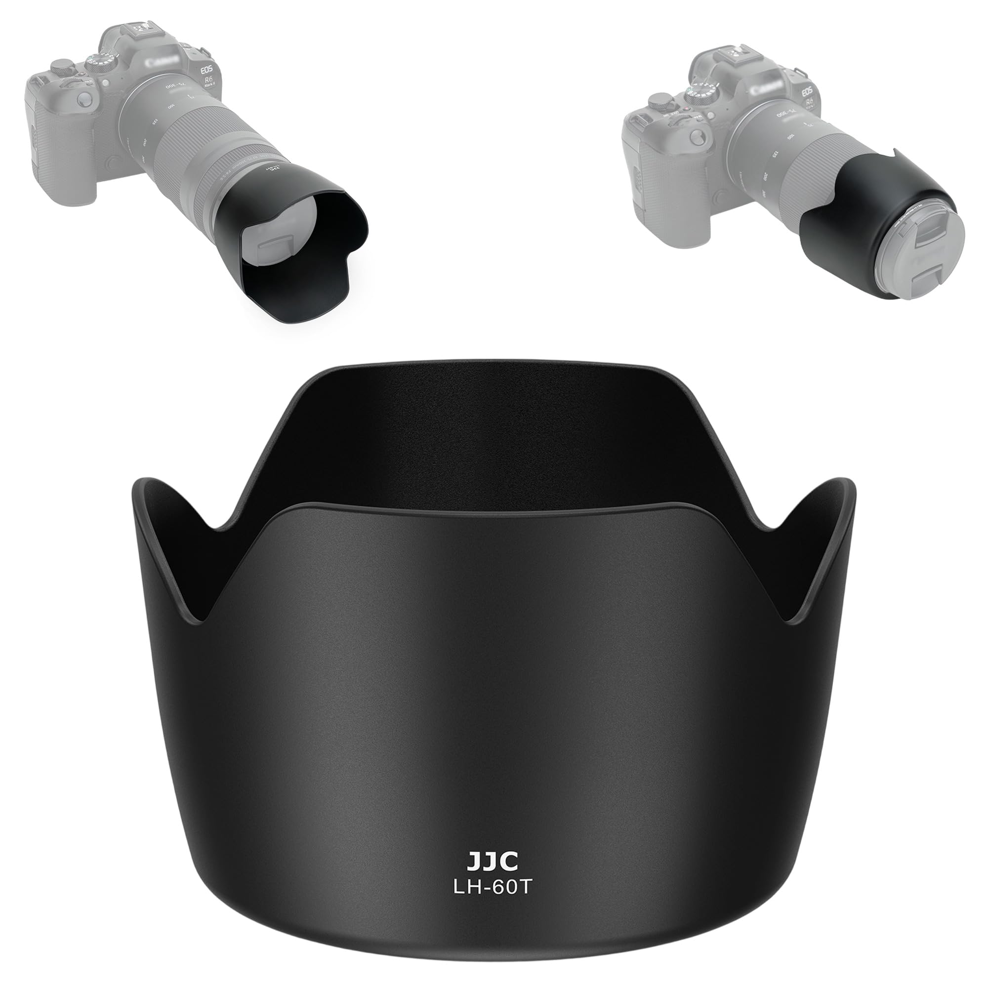 Reversible Flower ET-60 Lens Hood Shade Protector for Canon EF 75-300mm f/4-5.6 II III USM & RF 75-300mm f/4-5.6 & EF 90-300mm f/4.5-5.6 USM & EF-S 55-250mm F/4-5.6 is II On Rebel T8i T7i T7