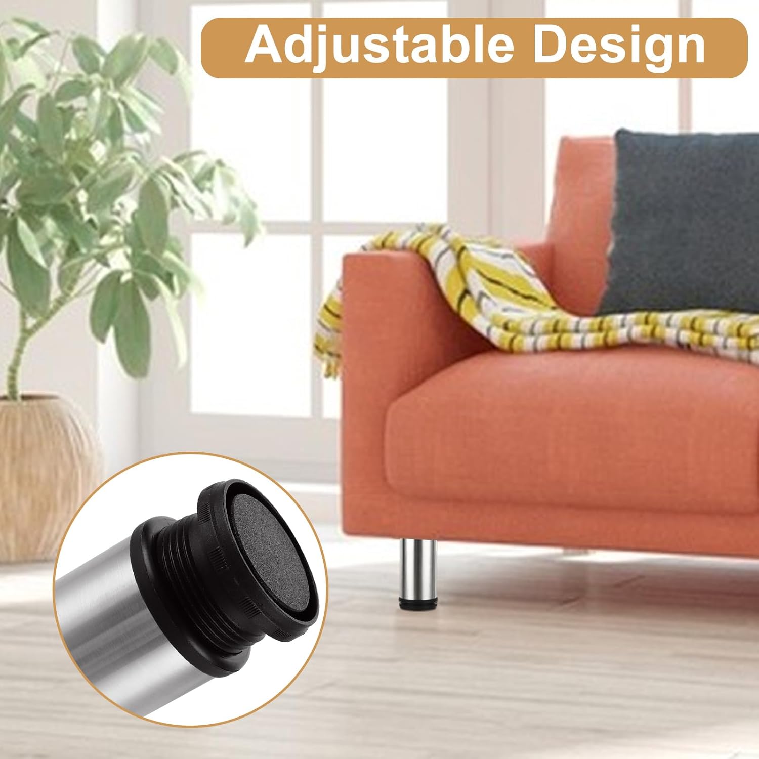 APACALI 12PCS Adjustable Furniture Legs 150mm, Stainless Steel Cabinet Legs, Adjustable Cabinet Legs with Mounting Screws for Kitchen Cabinet Cupboard Sofa Furniture (Adjustable 0-10mm) 4 71+F4K1hL3L. AC SL1500