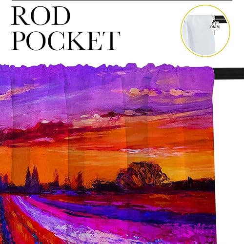 Miniatura 9 de WHYATT Cortinas de flores para cocina con bolsillo para barra de cortina, separador de habitación, puerta de 110 pulgadas de ancho por 96 pulgadas