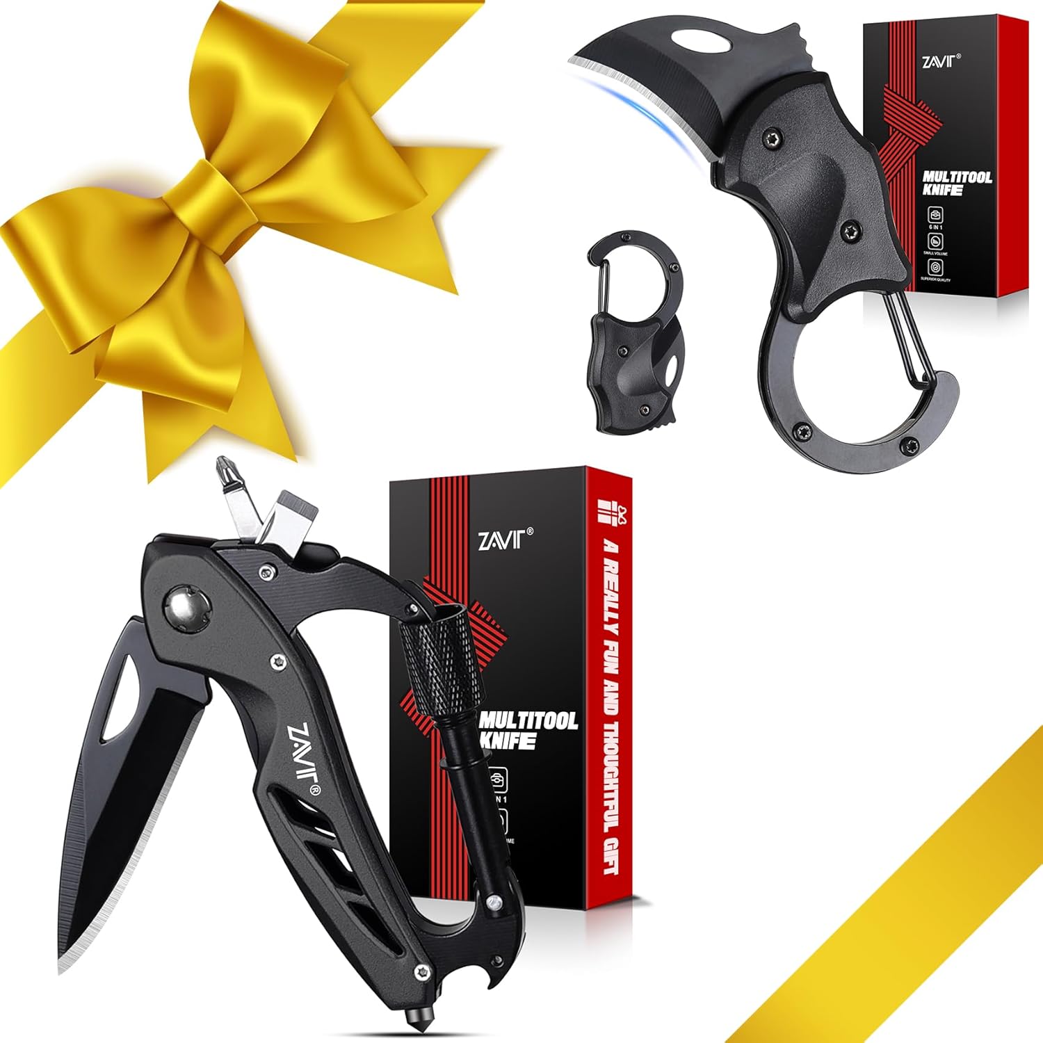 ZAVIT Gifts for Men, Small Pocket Knife for Men, EDC Box Cutter Multitool, Christmas Stocking Stuffers, Birthday Gifts