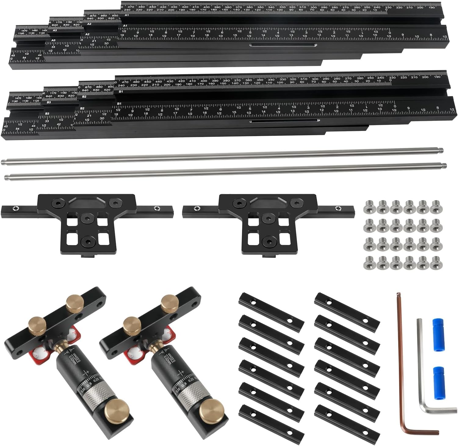 Track Saw Parallel Guide System Precision Woodworking Cutting Auxiliary Tools With Micro Adjustable Flip Stop and Zero-Point Calibration Function Fit For Festool Fit For Makita Fit For Triton