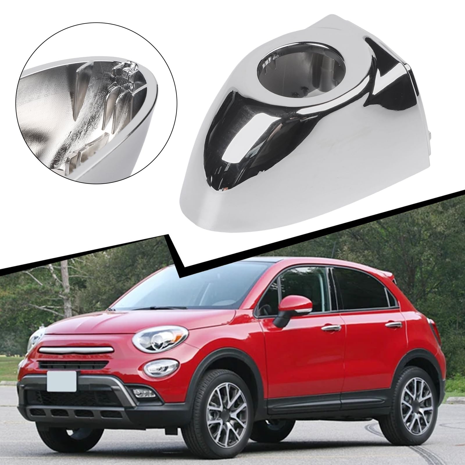 Capuchon de poignée de porte chromé pour Fiat 500X 2016-2021 avant extérieur en ABS Matériel OEM 735607049 Ajustement direct