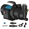 FLUENTPOWER 1.5HP Portable Garden Booster Pump with Prefilter, 1200GPH, Lift 151FT, Shallow Well Jet Pump, Water Transfer Draining Pump for Home Garden Lawn Sprinkler Irrigation