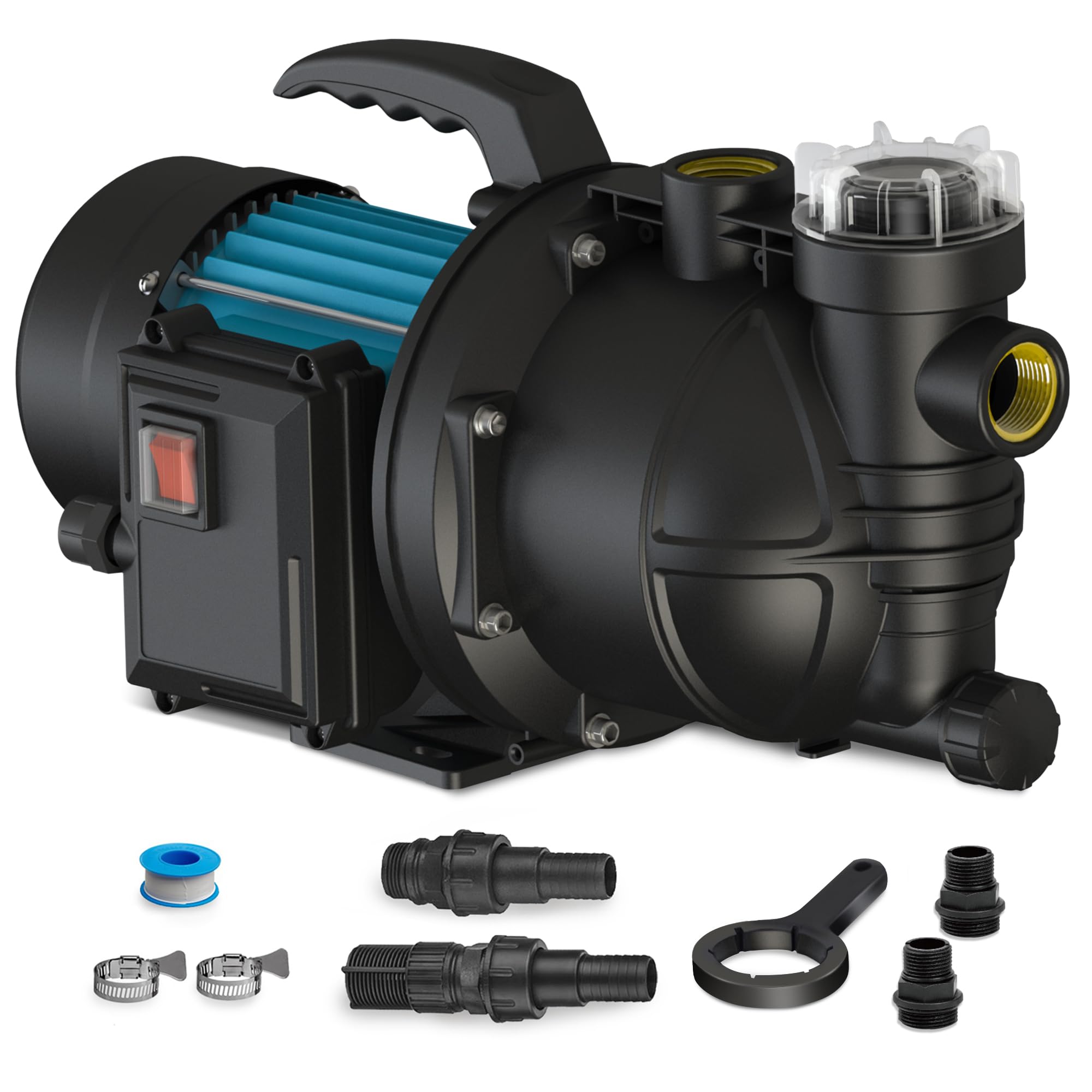 FLUENTPOWER 1.5HP 1200GPH Portable Garden Booster Pump with Prefilter
