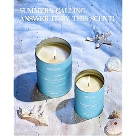 M&SENSE Oceanic Breeze Scented Candles Summer Soy Candle, Beach Candles Scented for Stress Relief Meditation Relaxing, Housewarming Gifts for Women Men, 11.3oz 70 Hour Long Burning