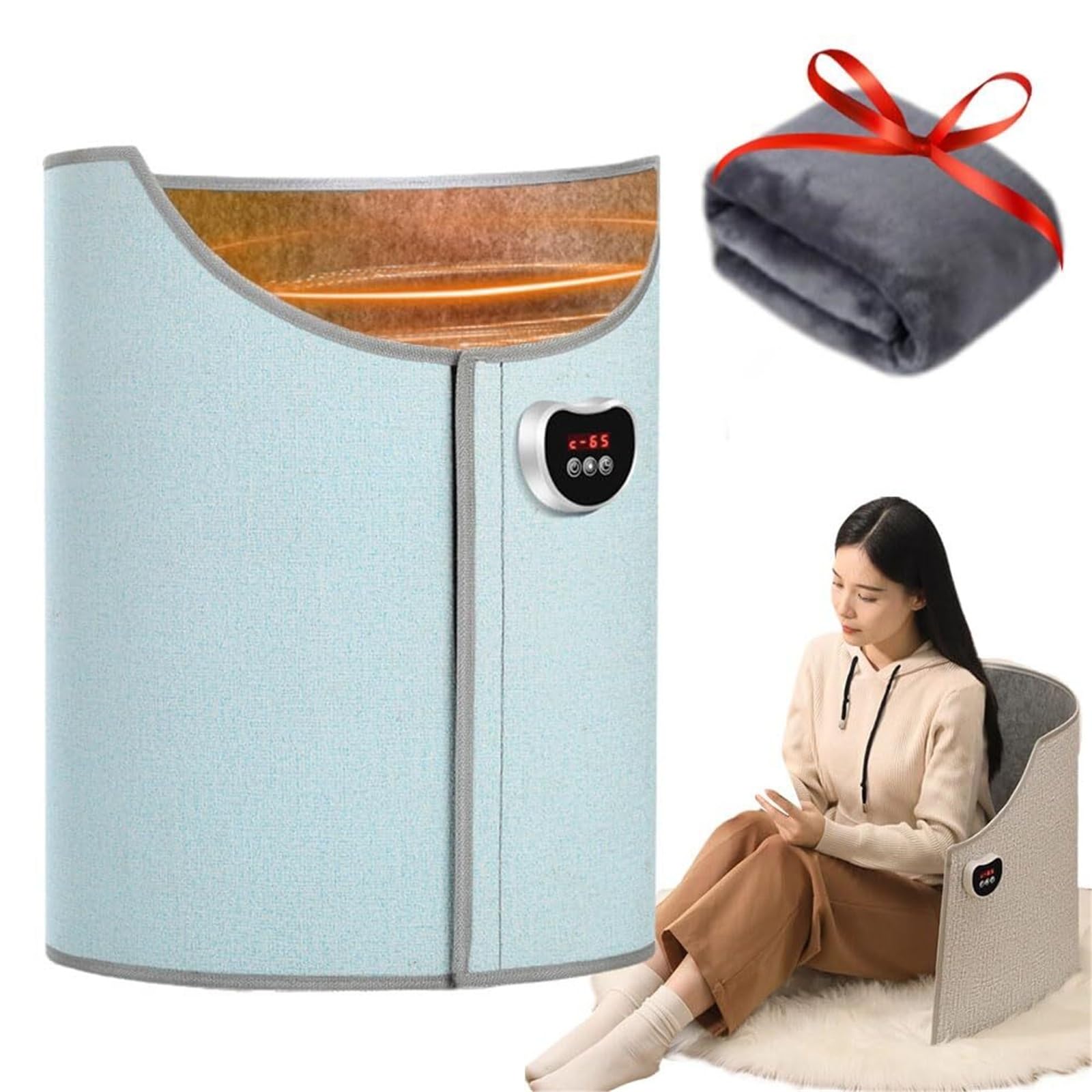 Foot Warmer for Under Desk Heated Leg Wrap with Soft Blanket Portable Small Space Heater for Feet Legs