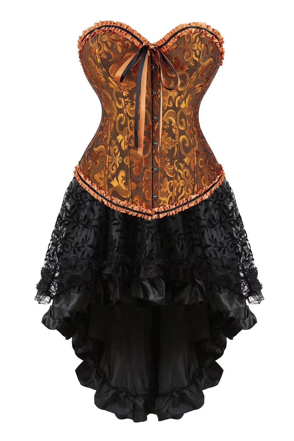 Josamogre Corset Bustier Jupe Femme Robe Dentelle Fleurs Gothique Lingerie Costume Drsss Serre Taille