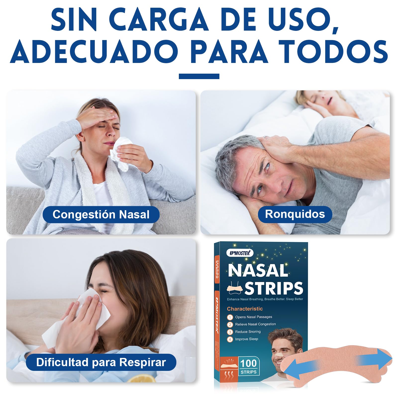 100 Piezas Tiras Nasales Antironquidos para Roncar y Respirar, Tiras para la Nariz para Deportes y Sueño, Ayuda a Dejar de Roncar y Alivio de la Congestión Nasal, Anti Ronquidos (Marrón Claro)