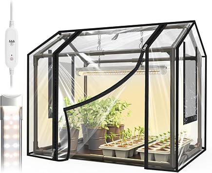 Bstrip Mini Indoor Greenhouse with Grow Light, 60x40x52cm