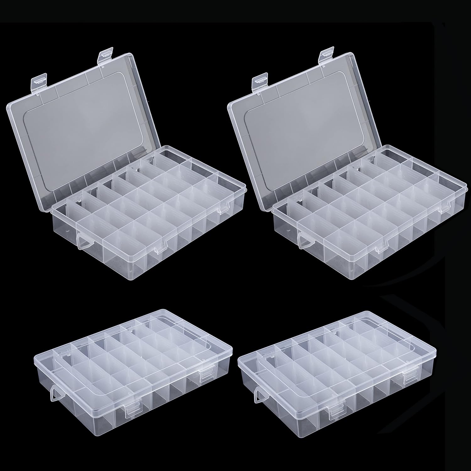 Transparent Plastic Grid Box Storage Organizer For Display Collection