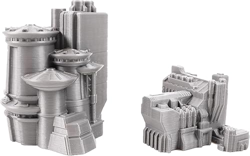 Miniatura 7 de Tabletop Terrain Paquete 1 de ciencia ficción de paisaje urbano de 0.236 in para juegos de miniaturas como Epic Battletech Adeptus Titanicus (Bundle