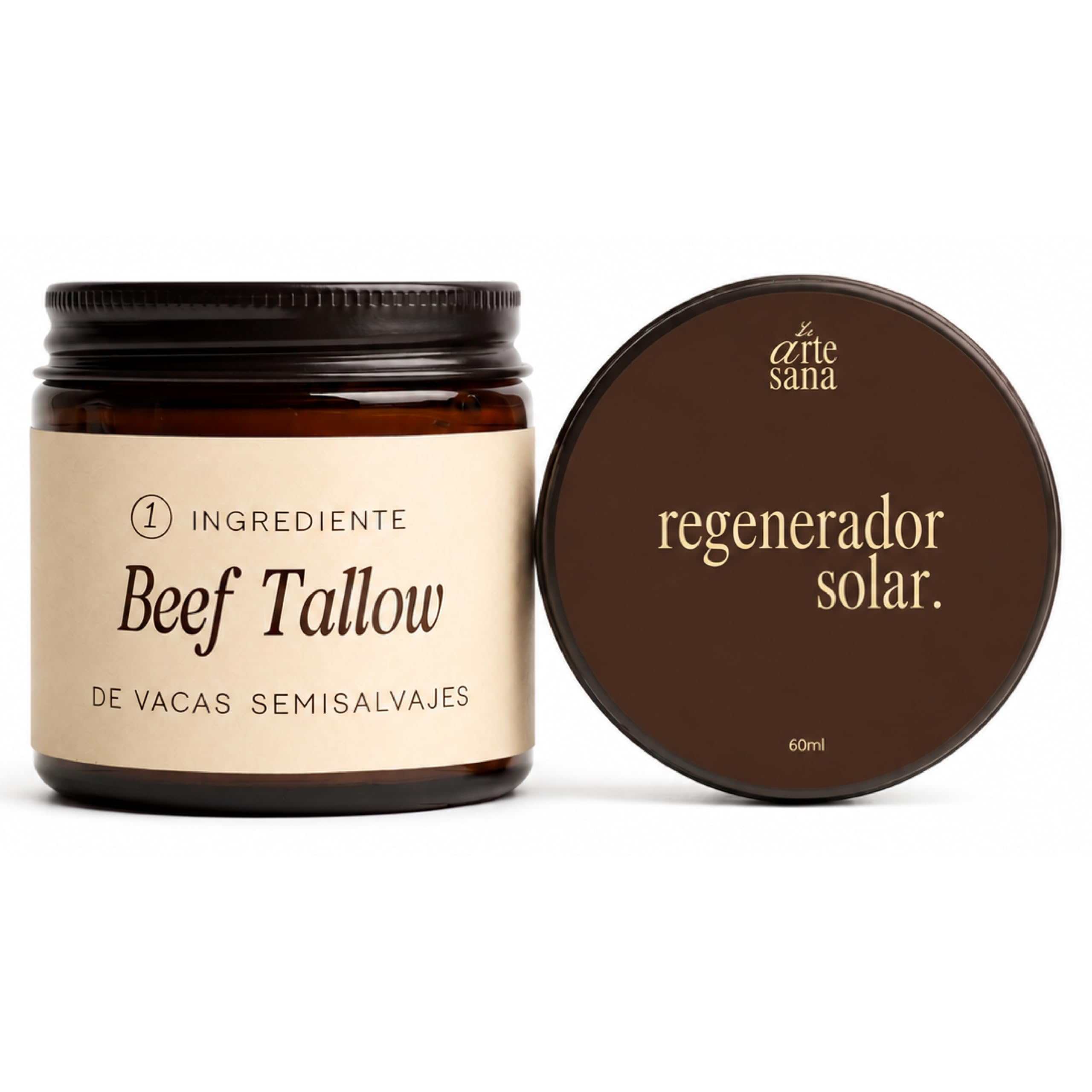 La Artesana Ritual Diario Facial con Beef Tallow | Crema de Día + Regenerador Nocturno | Rutina Facial Artesanal para Piel Sensible, Seca, Reactiva y Deshidratada