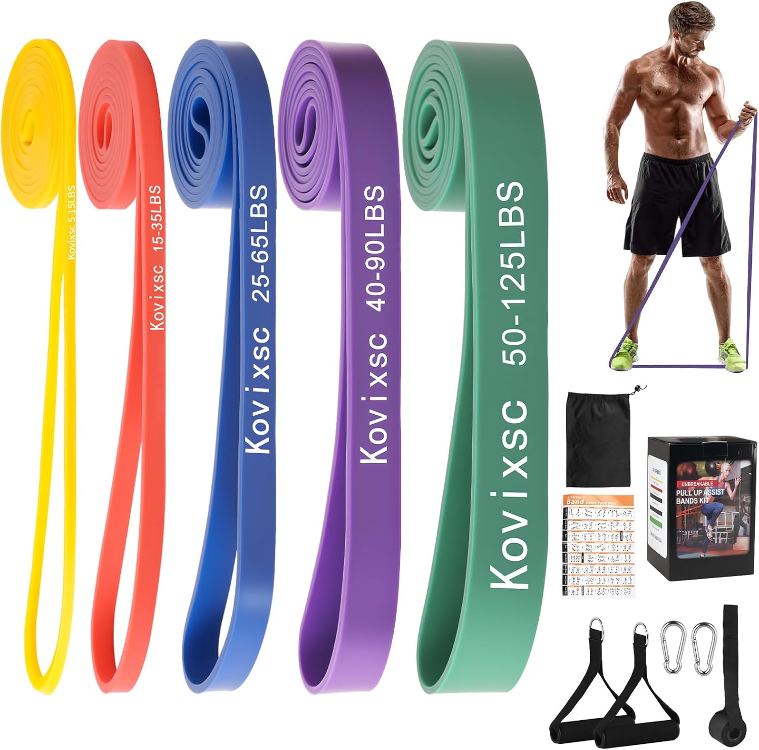 Resistance Bands for Working Out, Pull Up Assistance Bands, Exercise Workout Bands for Men & Women, Gym Bands with Door Anchor & Handle, Stretching Bands for Physical Therapy, Muscle Training Resistance Bands for Working Out, Pull Up Assistance Bands, Exercise Workout Bands for Men & Women, Gym Bands with Door Anchor & Handle, Stretching Bands for Physical Therapy, Muscle Training