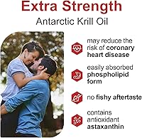 Vista 5 de Aceite de krill antártico 500 mg con omega-3, EPA, DHA y astaxantina y fosfolípidos, sin sabor a pescado, suplemento dietético para articulaciones