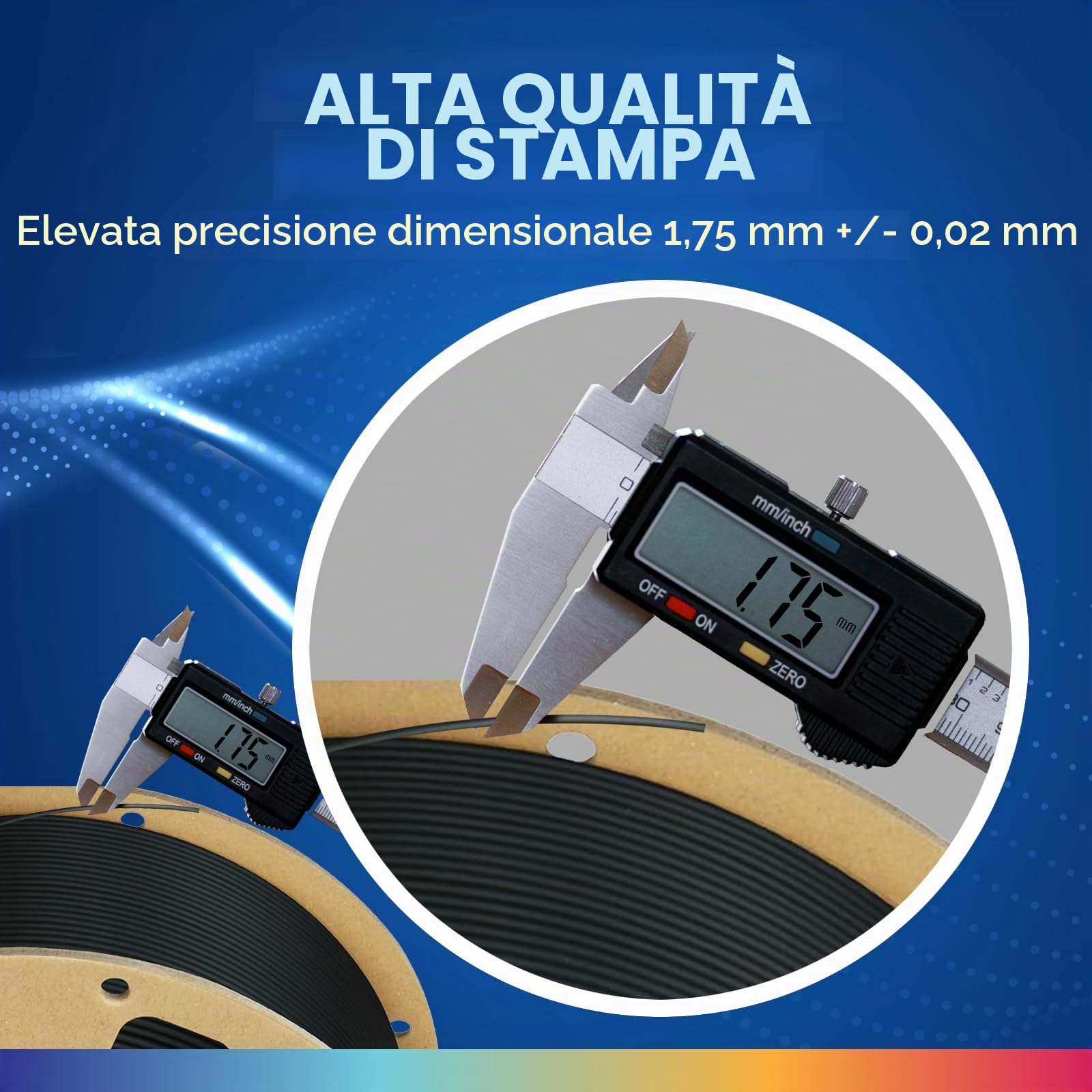 OVERTURE PLA PRO Filamento 1,75 mm PLA+ Nero+Bianco 2kg Elevata Tenacità | Alta Velocità • PLA Plus Migliore tenacità • Alta Resistenza • Precisione Dimensionale ±0,02 mm • per Stampanti 3D FDM