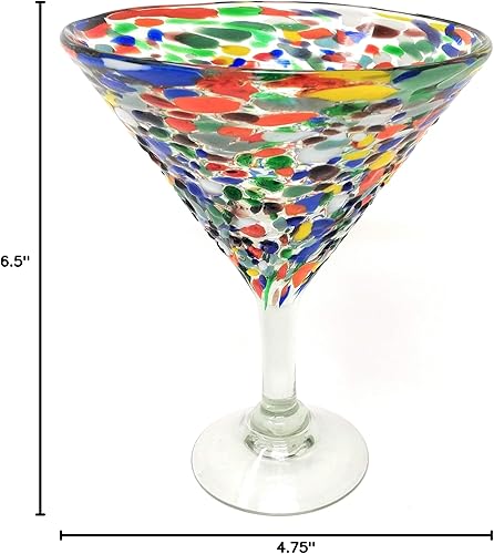 Miniatura 8 de Juego de 4 vasos de Margarita modernos soplados a mano - Confetti Rock (12 onzas)