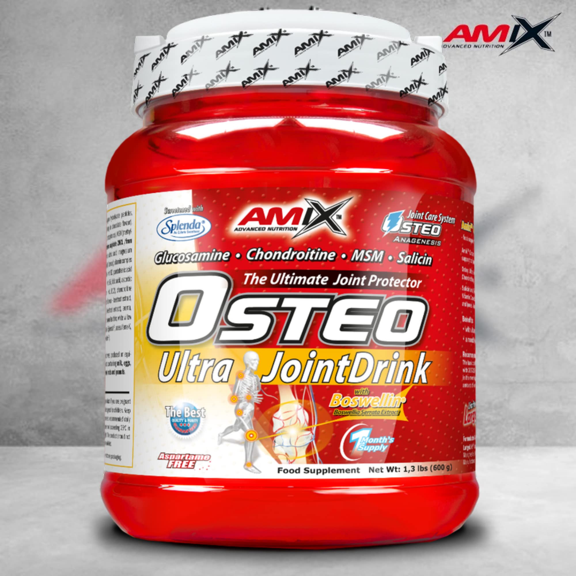 AMIX - Suplemento Vitamínico en Polvo - Osteo Ultra Joint Drink en Formato de 600 g - Con Salicina y Boswellia Serrata - Ayuda a Mantener la Función Normal de las Articulaciones