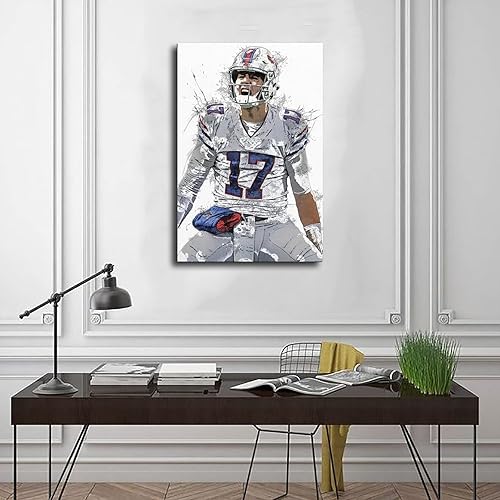 Miniatura 3 de BAVIEN Josh Allen - Póster de fútbol americano con 8 lienzos para decoración de pared, pintura para sala de estar, dormitorio, sin marco 12 x 18