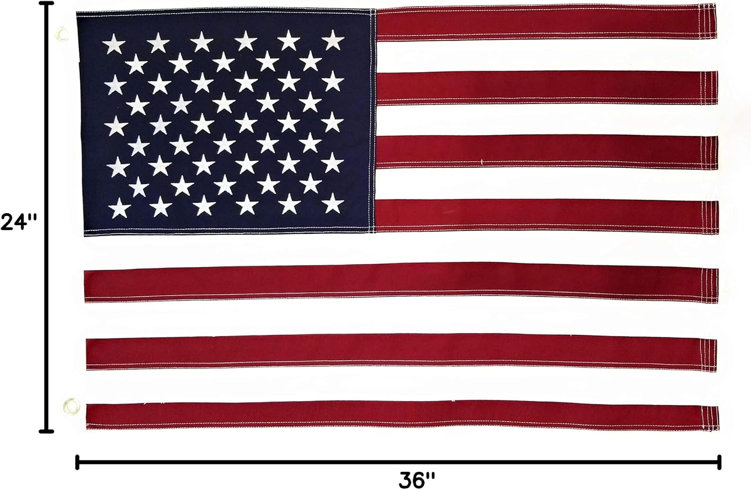 2x3 FT US American Cotton Flag Embroidered Stars Sewn Stripes USA Flag