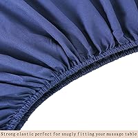 Vista 5 de MRJ Microfiber Massage Sheet Set of 3 Pcs,for Massage Tables,Includes Massage Table Cover, Massage Fitted Sheet,and Massage Face Rest Cover,Navy Blue