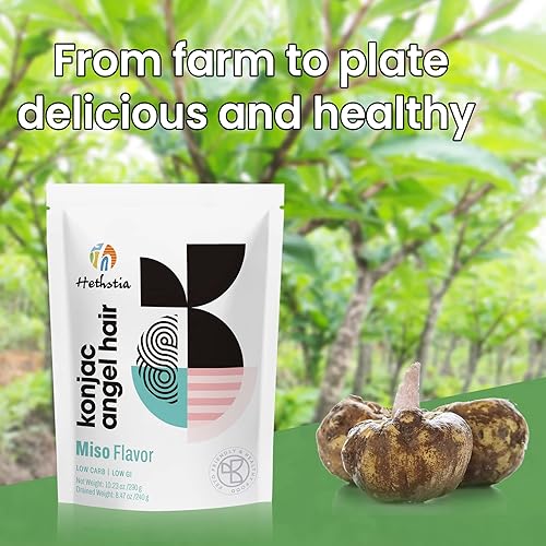 Miniatura 97 de Hethstia Konjac Fideos, 10 paquetes de espaguetis Shirataki – Pasta Konjac baja en carbohidratos, baja en calorías, lista para comer – Keto, sin