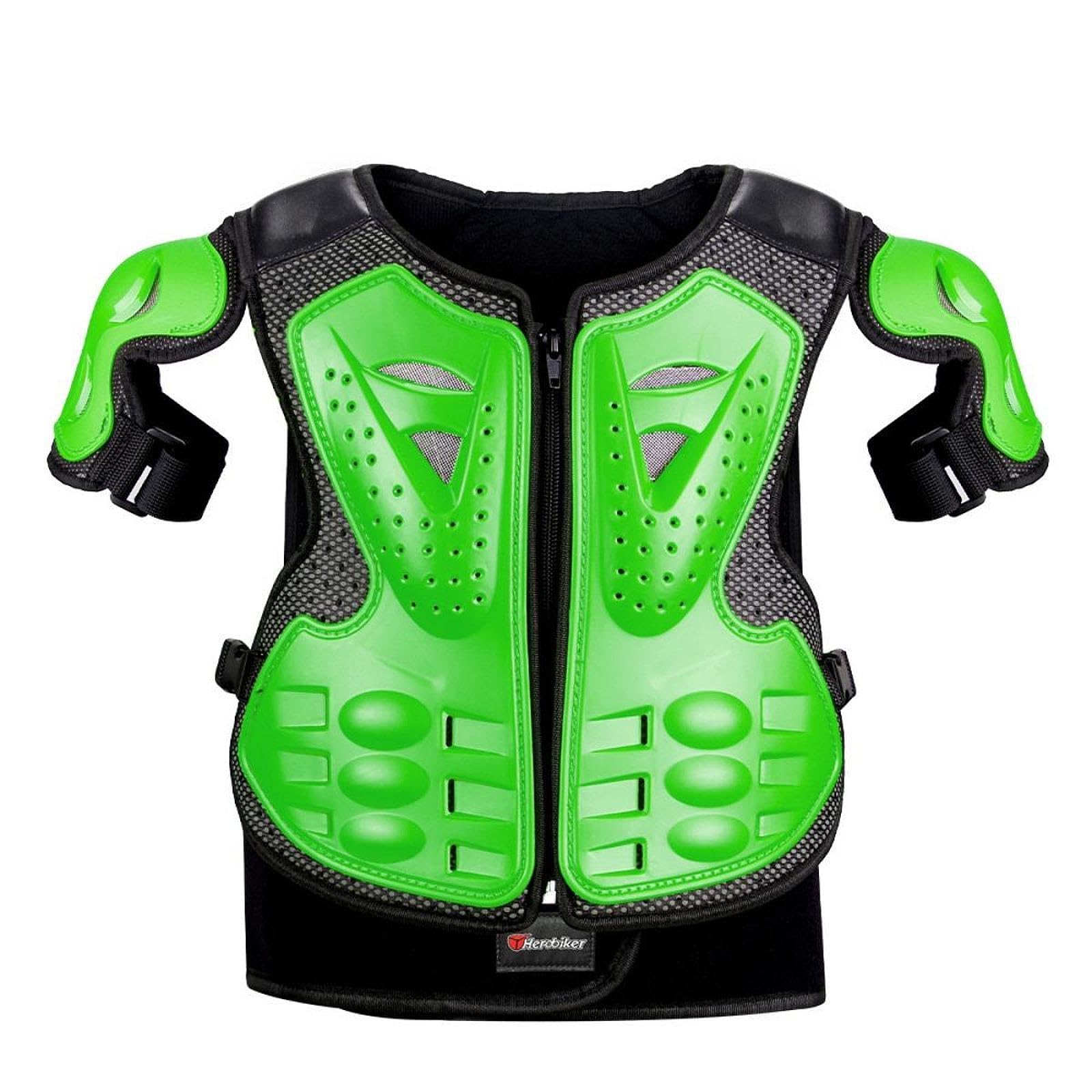 Traje de protección de motocicleta para niños con coderas, rodilleras, equipo de de cross, conjunto de protección de conducción para deportes al, Verde