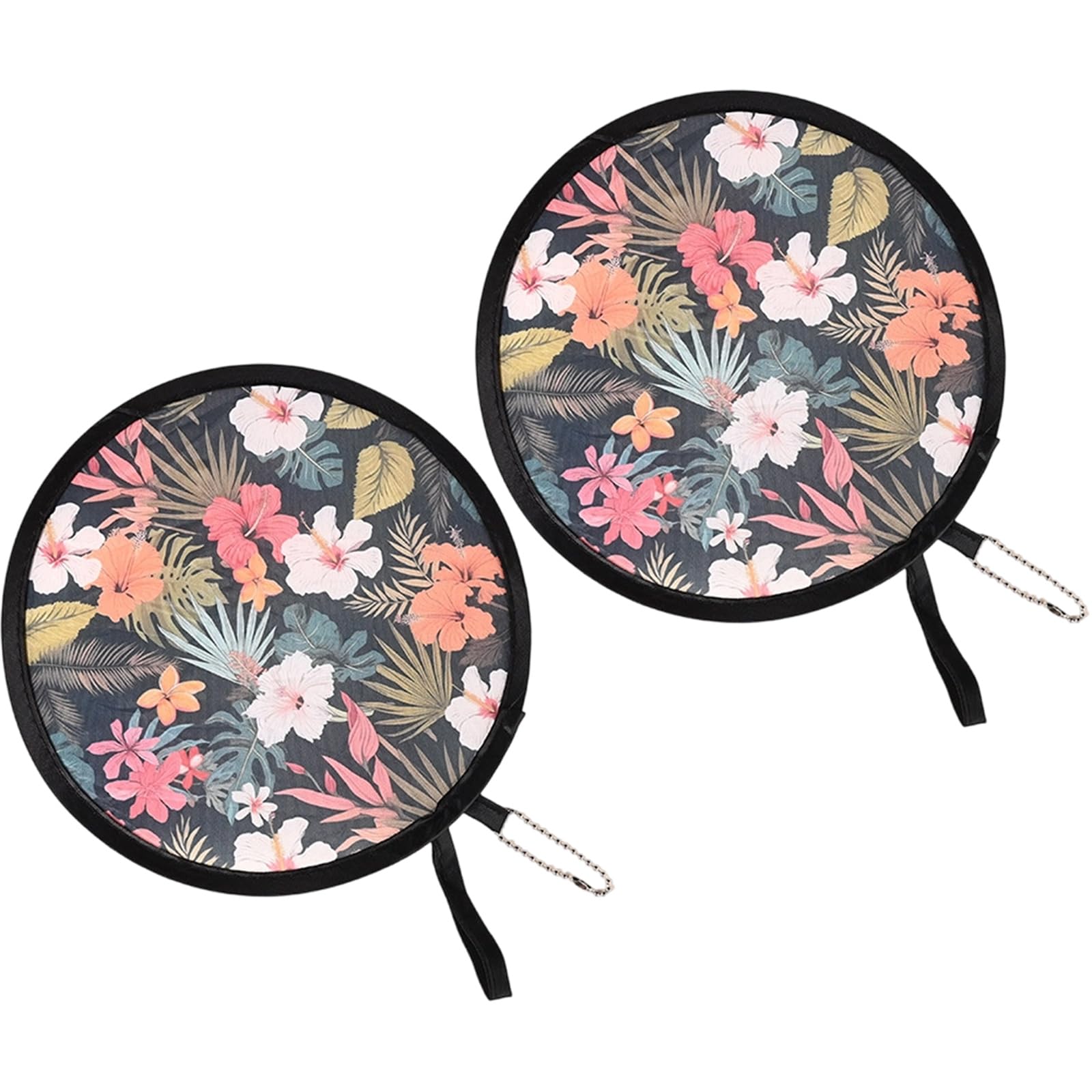Navna 2Pcs Round Foldable Hand Fan, Handheld Round Folding Fan French Handheld Fanned Foldable Cooling Fanned for Travel, Event Compacts Cooling