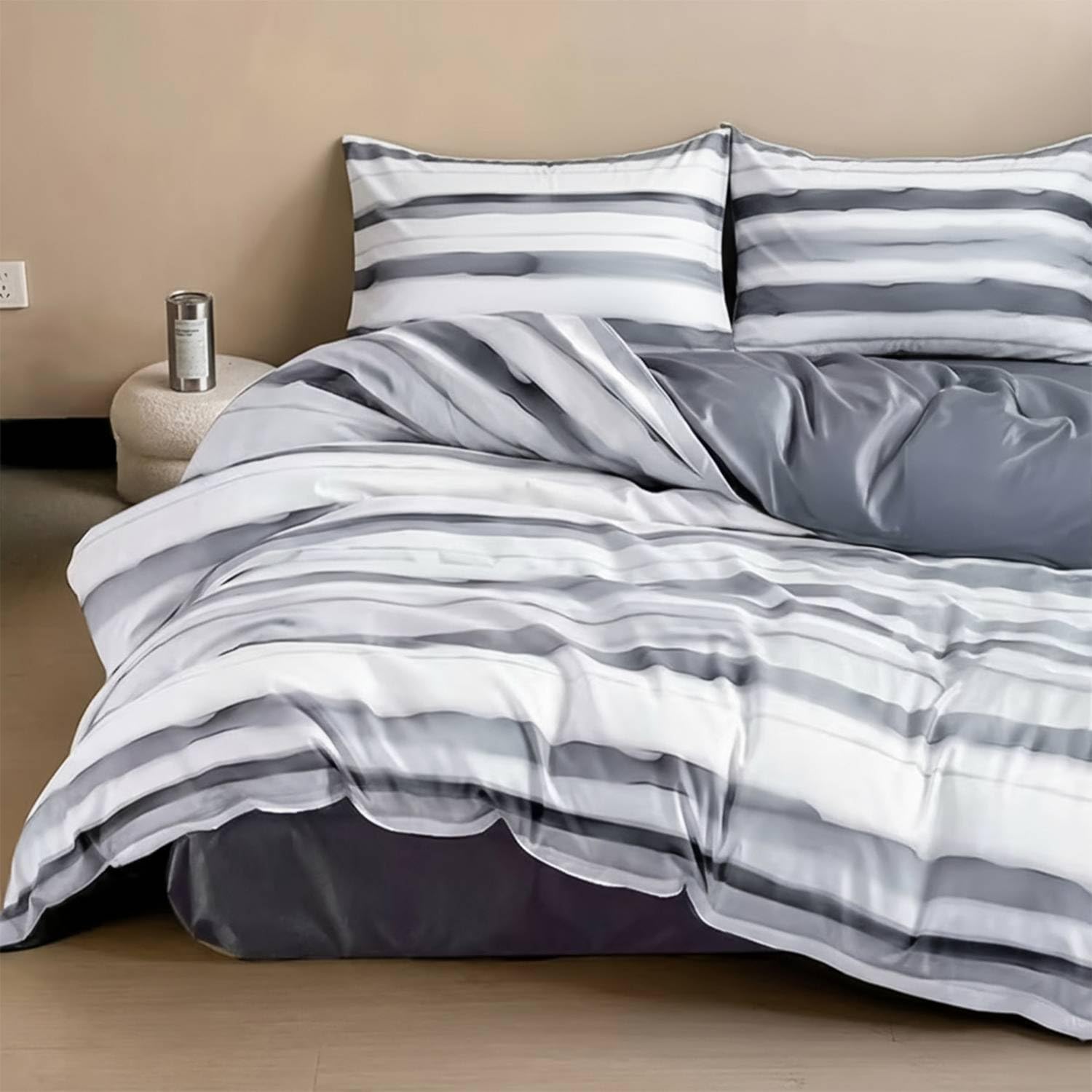 Komplet pościeli Domarex 160x200 cm + 2 poszewki 70x80 cm – dwustronna pościel z satynowej mikrofibry, miękka, elegancka, z zamkiem, Satynowa Elegancja