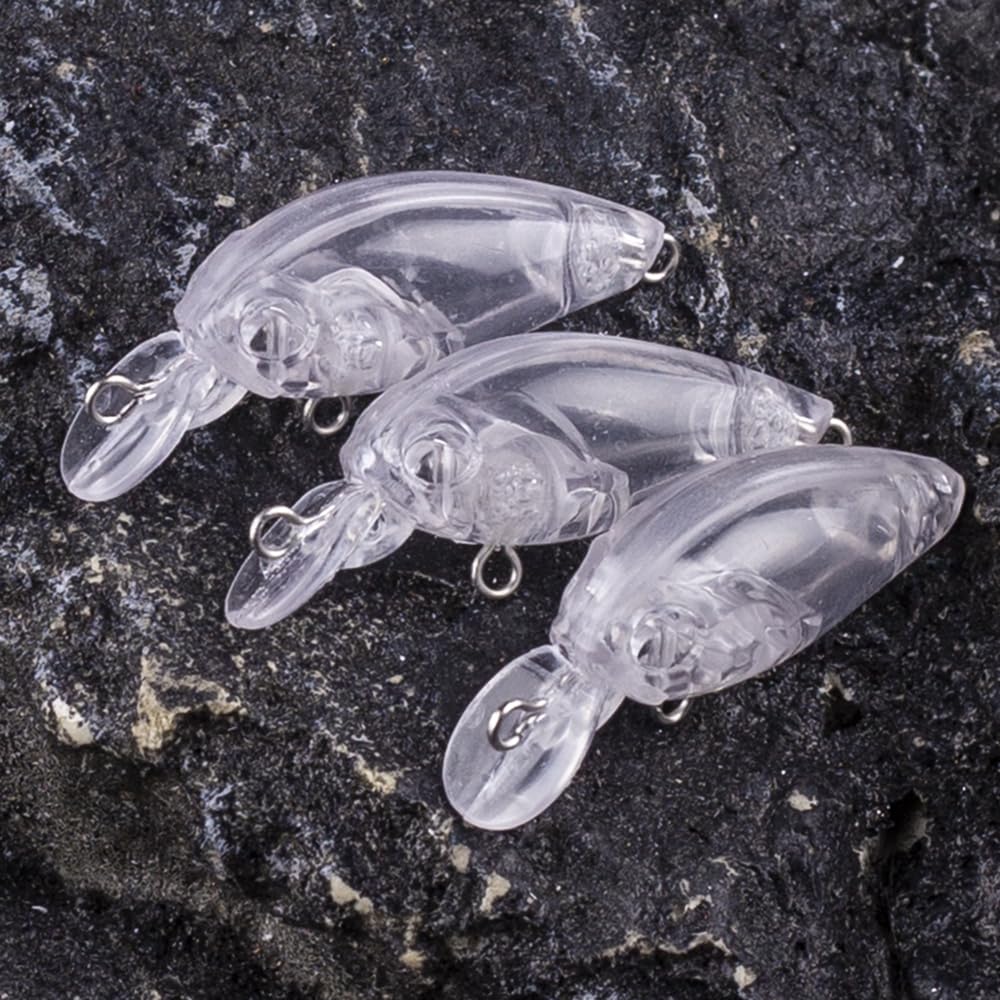 Señuelo De Pesca Pequeño De 4,5 Cm Y 2,7 ​​g, For Lubina, Perca, Lucio, Cebo Duro Transparente, Flotante, 100 Unidades, Sin Pintar