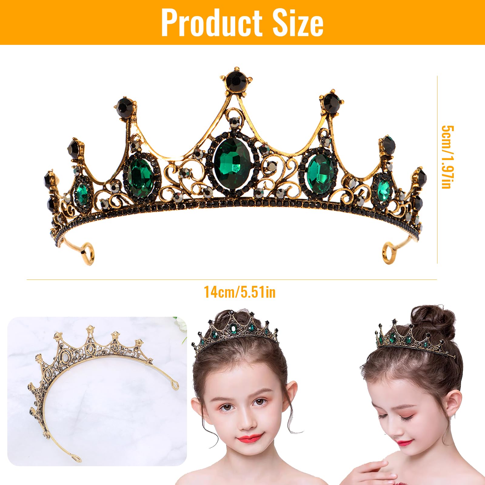 Kristallkrone Tiara Barock Krone Prinzessin Kristallkrone Königin Vintage Strass Stirnband