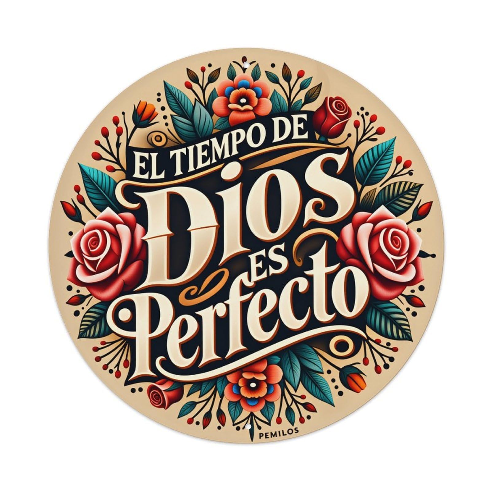 Floral Typography Religious Art Design Metal Tin Sign Vintage Garden Bedroom Cafe Bar Man Cave Home Wall Decor Metal Poster 8x8 inches