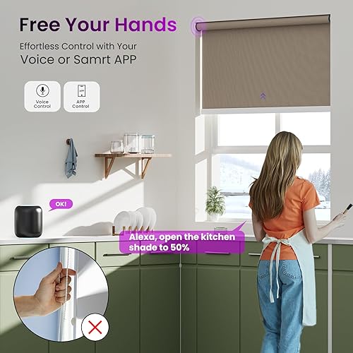 Miniatura 2 de Astomi Persianas opacas motorizadas para ventanas de tamaño personalizado persianas enrollables recargables inteligentes con control remoto