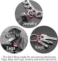 Vista 3 de TI-EDC Anillos divididos de titanio pequeños llaveros paquete de 10 (0.394 in)