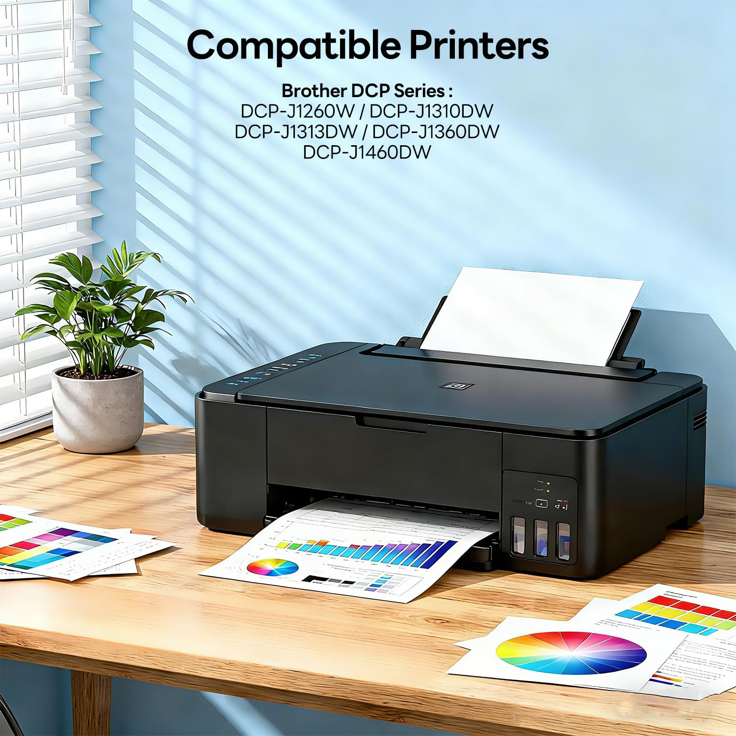 LC521 Tinta Compatible de Reemplazo por Brother LC 521 LC521 Cartuchos de Tinta para Brother DCP-J1260W DCP-J1310DW DCP-J1313DW DCP-J1360DW DCP-J1460DW DCPJ1260W (Negro Cian Magenta Amarillo) - 3