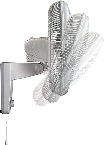 Vista 11 de Lasko Ventilador oscilante de montaje en pared de 3 velocidades de 16" para uso en interiores, M16900, gris claro